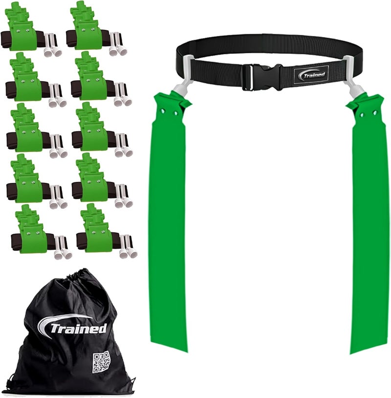 Trained 10 Man Flag Football Belt Pop Set (GREEN) - Image 1